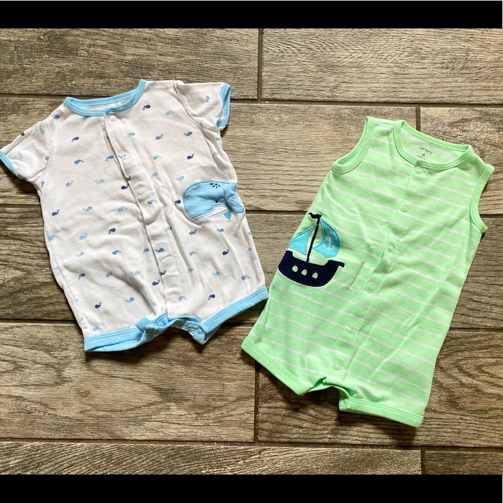 🐳 Carter’s summer rompers (6 months) ⛵️